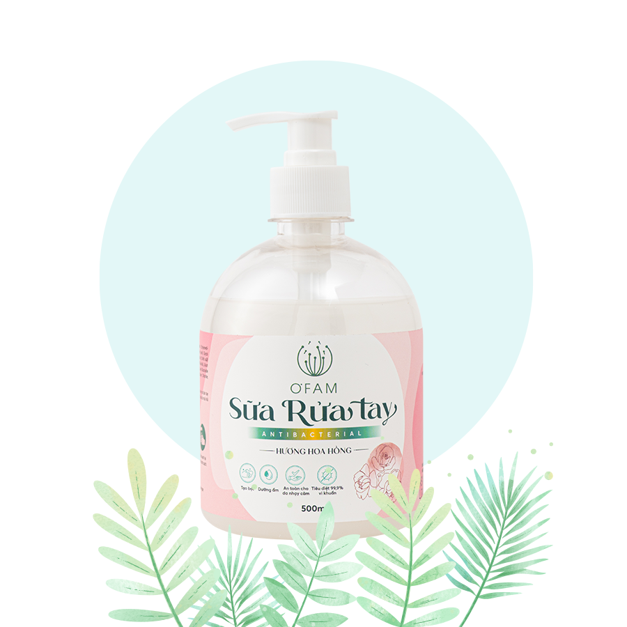 Sữa rửa tay O'Fam 500ml an toàn lành tính, dưỡng ẩm da tay và ngăn ngừa vi khuẩn